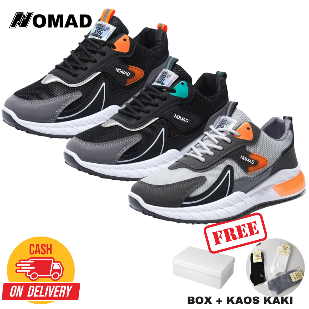 Nomad Brave Sepatu Sneakers Fashion Running S33 Gratis Kaos Kaki