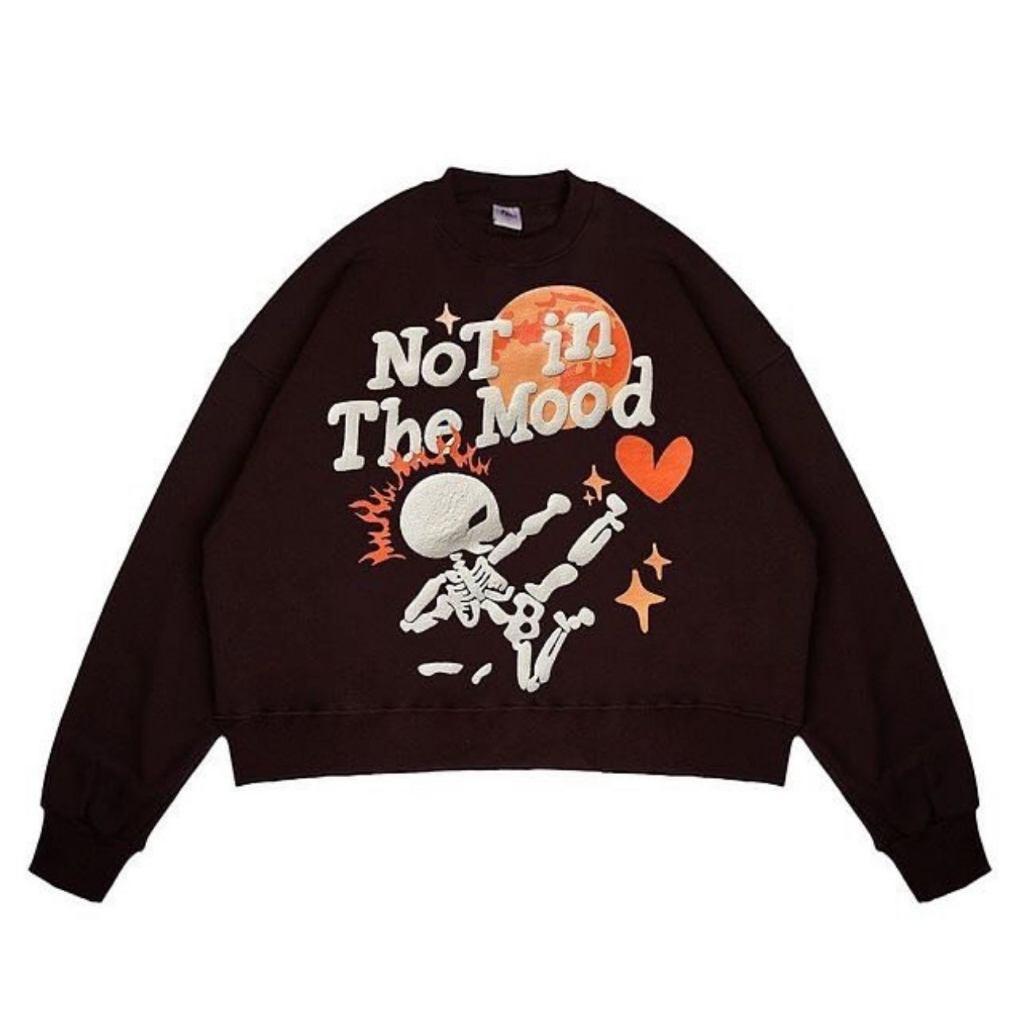 NOT IN THE MOOD 2 SIDE OVERSIZE CREWNECK SWEATER v1