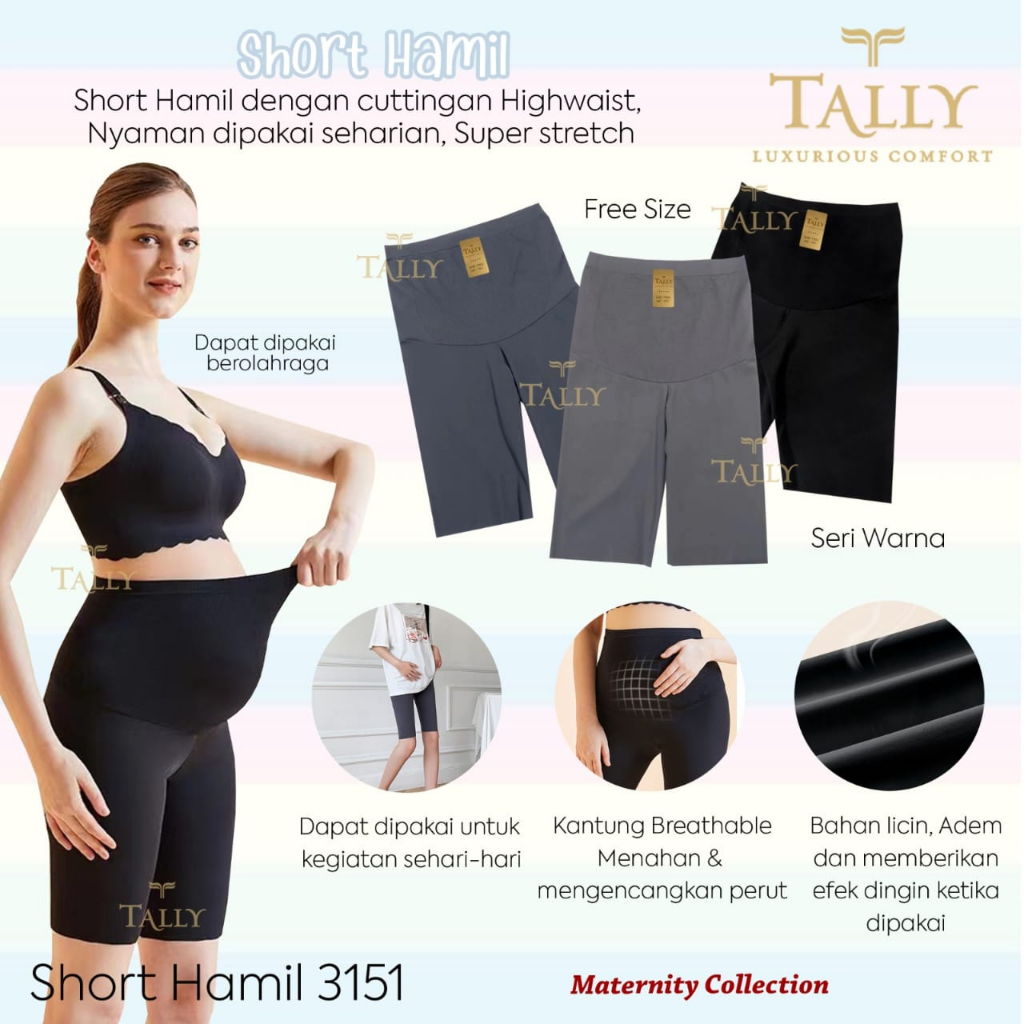 TALLY CD CELANA SHORT HAMIL 3151 I FREE SIZE I FIT XL I BAHAN NILON ADEM