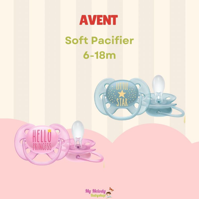 Avent soft pacifier 6-18m/kompeng avent/kompeng anak