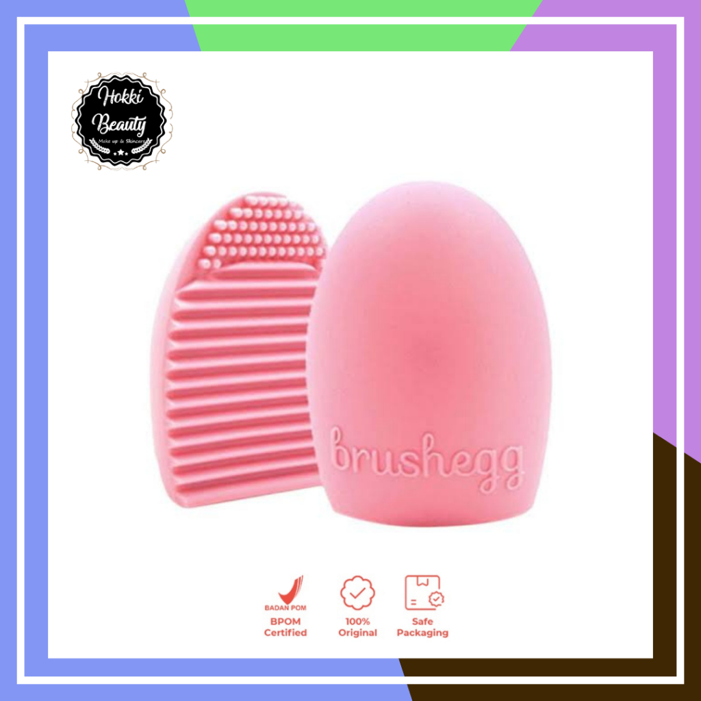Brush Egg | 100% Silikon | BAHAN KOKOH | KERAS TIDAK MUDAH LEYOT | Pembersih Kuas Make Up