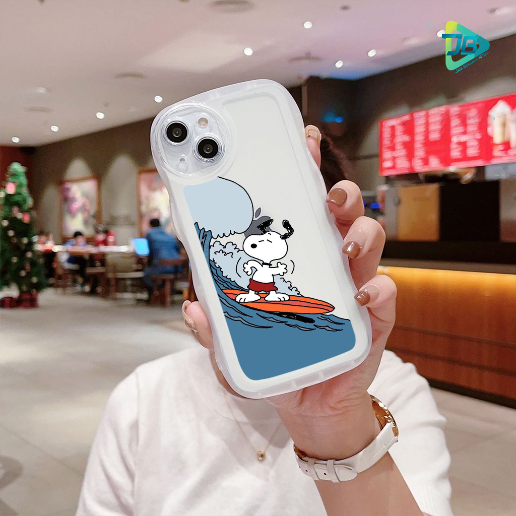 CUSTOM SOFTCASE WAVE GELOMBANG CLEAR CUSTOM SNOOPY FOR IPHONE 7 8 7+ 8+ X XS XR XS MAX 11 12 13 14 PRO MAX 14 MAX 14 PLUS JB8938