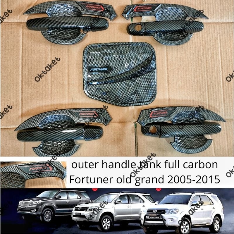 paket outer handle tank cover Fortuner lama grand 2005 2010 2012 2013 2015 Platinum Full Carbon