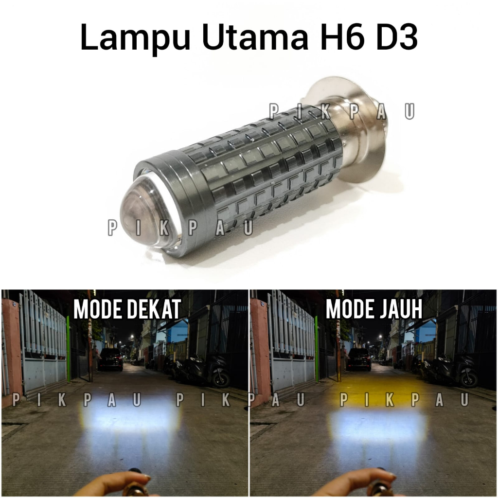 Lampu Utama LED H6 D3 CR7 High Low Putih Kuning