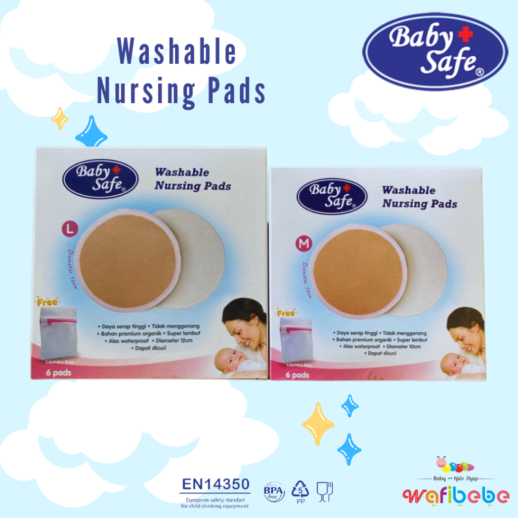 Baby Safe Washable Nursing Breast Pads Penyerap ASI Cuci Ulang isi 6 pcs