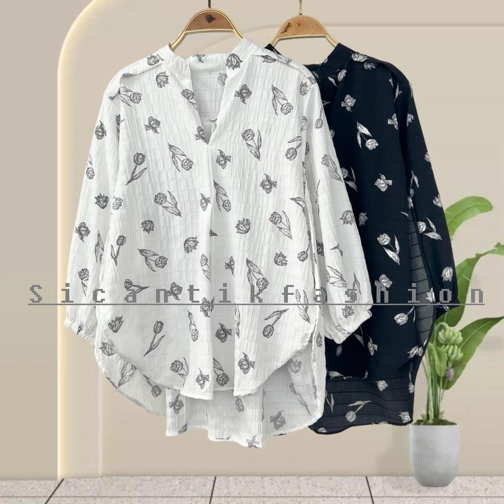 Blouse Wanita  Cotton Crinkle Premium / Blouse Polos / Shirt Motif / kemeja Casual