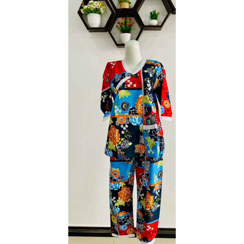 Baju Batik Couple Baju Batik Bagan Si api-api Baju Tidur Batik Dewasa Anak