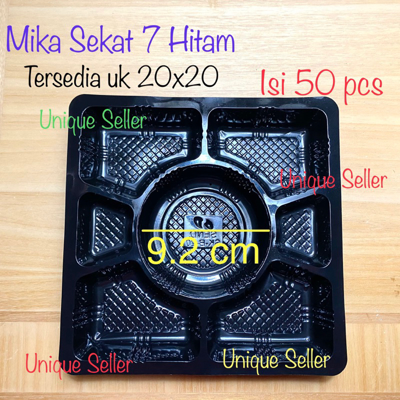 [50 pcs] Mika Sekat 7 Warna Hitam untuk dus nasi 20x20 / Mika Sekat 7 Warna Hitam untuk Dus Nasi uk 20 isi 50 Pcs / Mika Sekat 7 Warna Hitam untuk Dus Nasi 20x20 / Mika Sekat 7 Warna Hitam untuk Dus Nasi 20