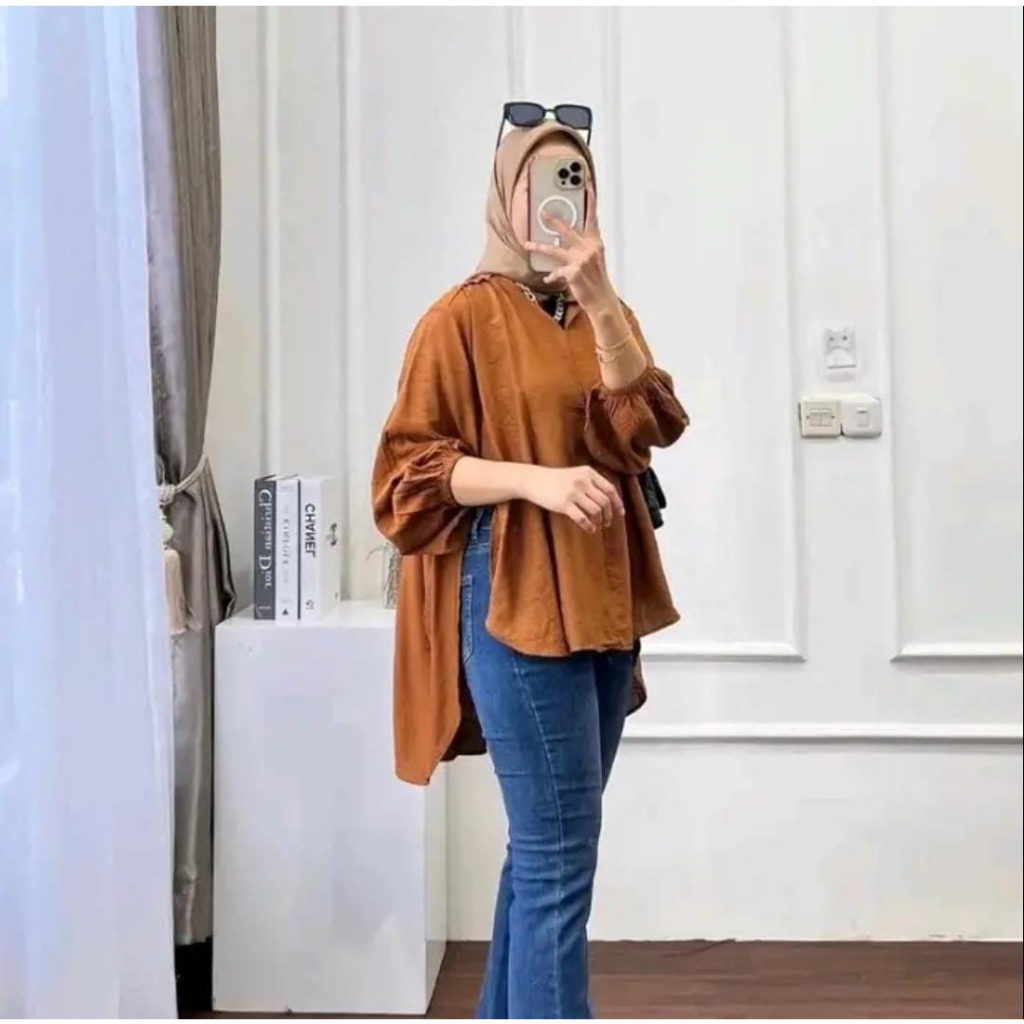 LIVIA BLOUSE OVERSIZE//ATASAN WANITA KOREAN STYLE SR.007