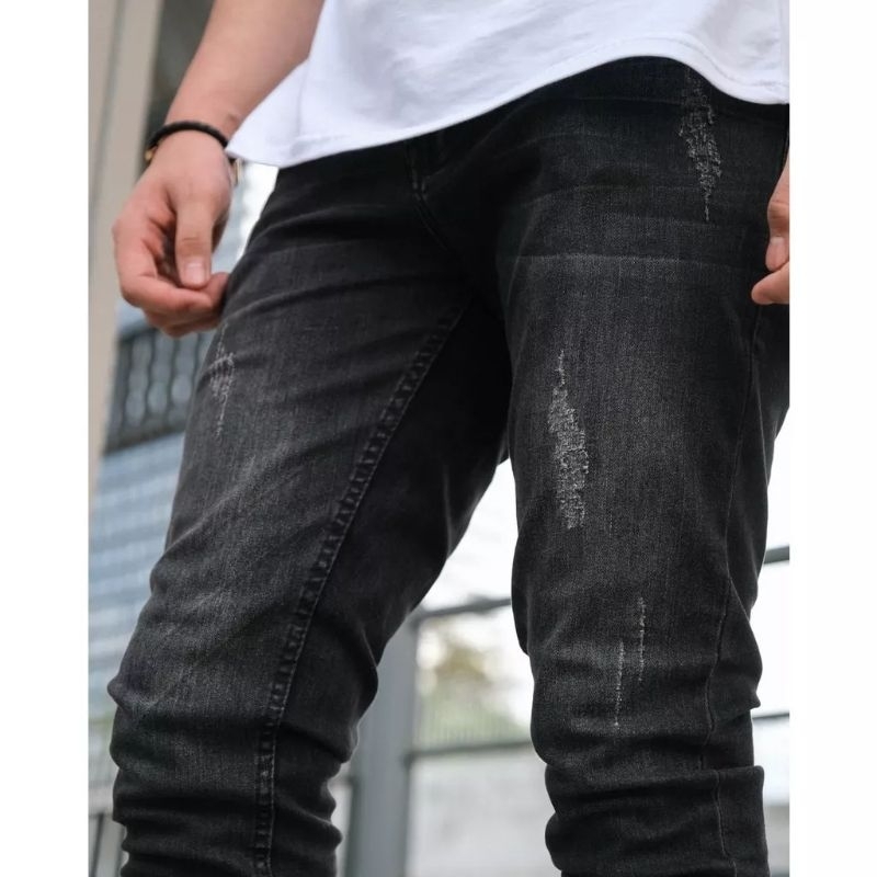 Celana Jeans Sobek Ripped Laser MF-347 CAKAR Kucing, Celana Jeans Pria