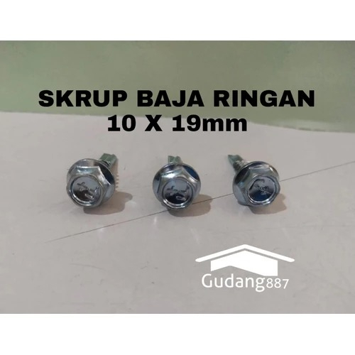 Baut Baja Ringan 10x19mm / Baut Reng / Skrup Baja dan Reng / Mur Baja
