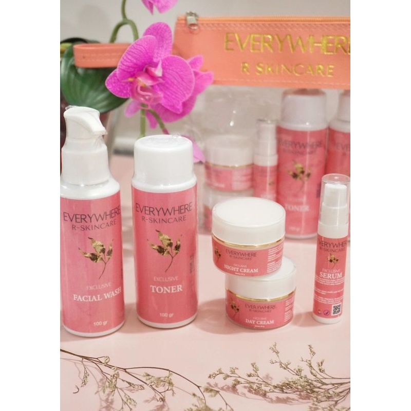 Everywhere Rskincare - Paket Exclusive Series (DENGAN SERUM) | Skincare 100% BPOM