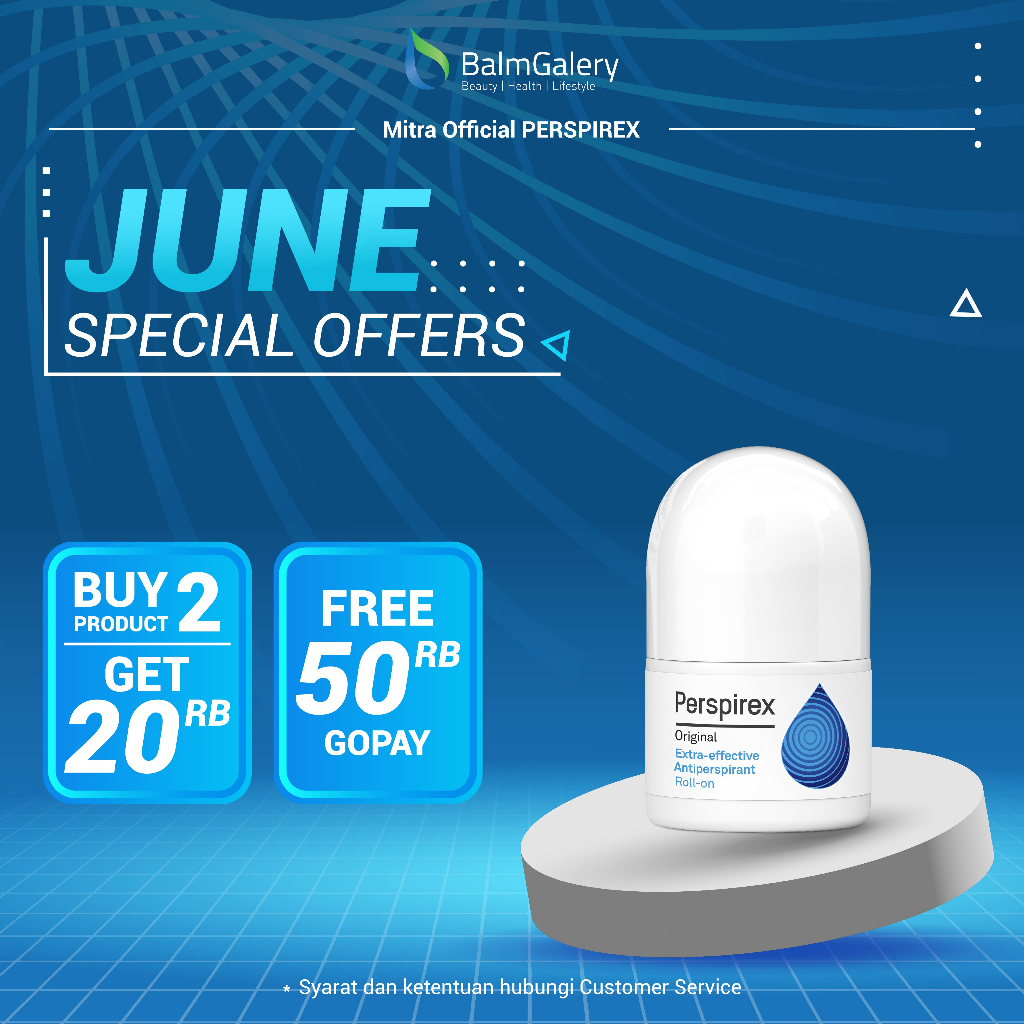 Perspirex AntiPerspirant / Deodorant Original Roll On - 20ml(1x) / Deodoran Solusi Ketiak Bau dan Keringat Berlebih Anti Lengket