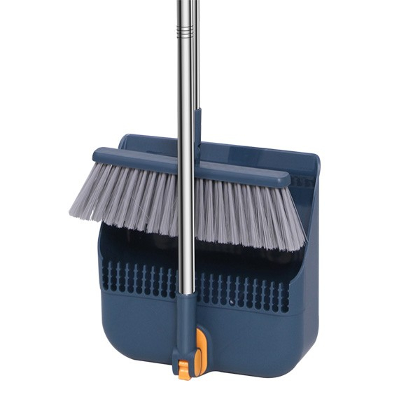 BONBOX Cleaning Tools Sapu 2in1 Alat Pembersih Lantai Set Sapu Pengki Sikat Kemoceng dan Sikat Dilengkapi Gerigi Penyaring Rambut Sapu Lipat Kombinasi Pengki Sapu BCT211105 Blue