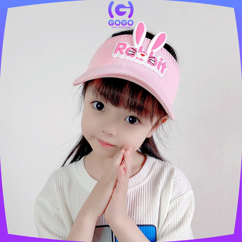GOGO-P579 Topi Anak Rajut Visor Pantai Motif Kelinci Baseball Anti Uv / Topi Fashion Anak Rabbit Topi Golf Senam Sport Olahraga Fashion Girl
