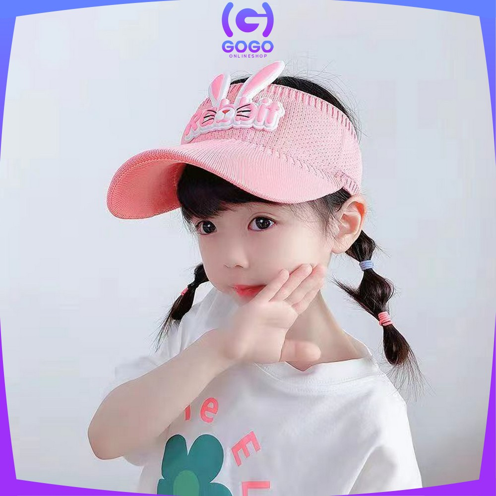 GOGO-P579 Topi Anak Rajut Visor Pantai Motif Kelinci Baseball Anti Uv / Topi Fashion Anak Rabbit Topi Golf Senam Sport Olahraga Fashion Girl