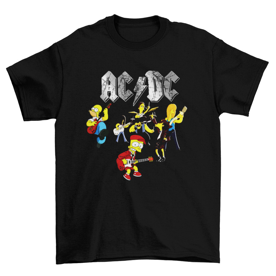 ORI Tomoinc T-Shirt Kaos Pria ACDC - Simpsons