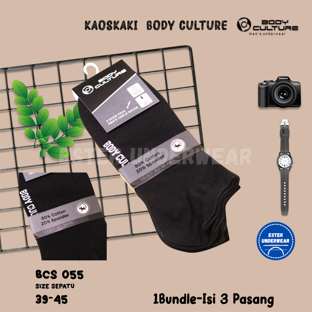 Kaos kaki Ankle Body Culture Liner Sock BCS055 Bundle Isi 3 Pasang