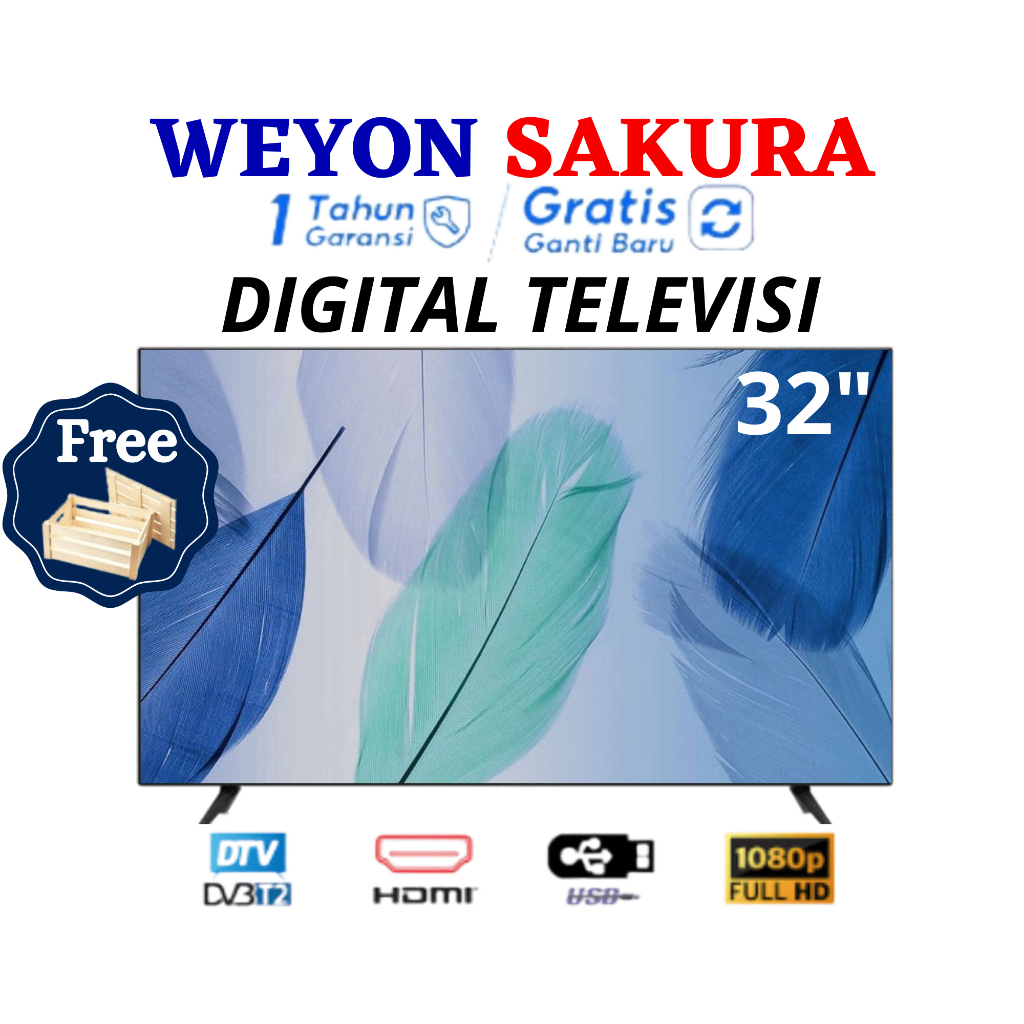 [Free Kayu] WEYON DIGITAL TV 32 INCH HD  TV LED TERMURAH GARANSI TUKAR BARU