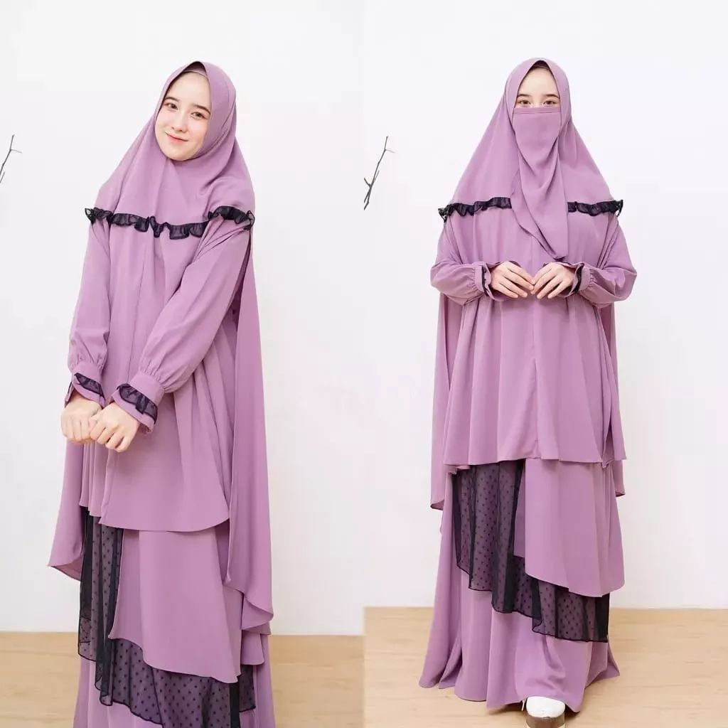 Gamis Syari Asdf Al Syifa Syari+Krudung+Cadar Terbaru Fashion Muslim Wanita Syari Cringkle