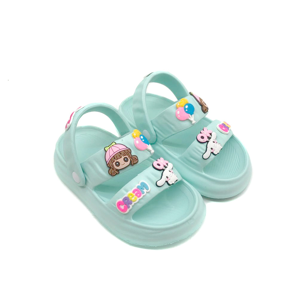 Sandal Selop Anak Perempuan Bahan Karet Model Tali Belakang Kekinian Lucu Terbaru Size 24-35