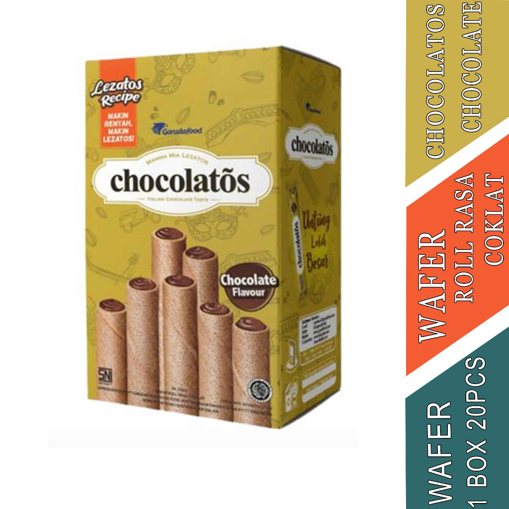 

Wafer Cokelat - Chocolatos - Wafer Roll - 1box Isi 20pcs - 16gr