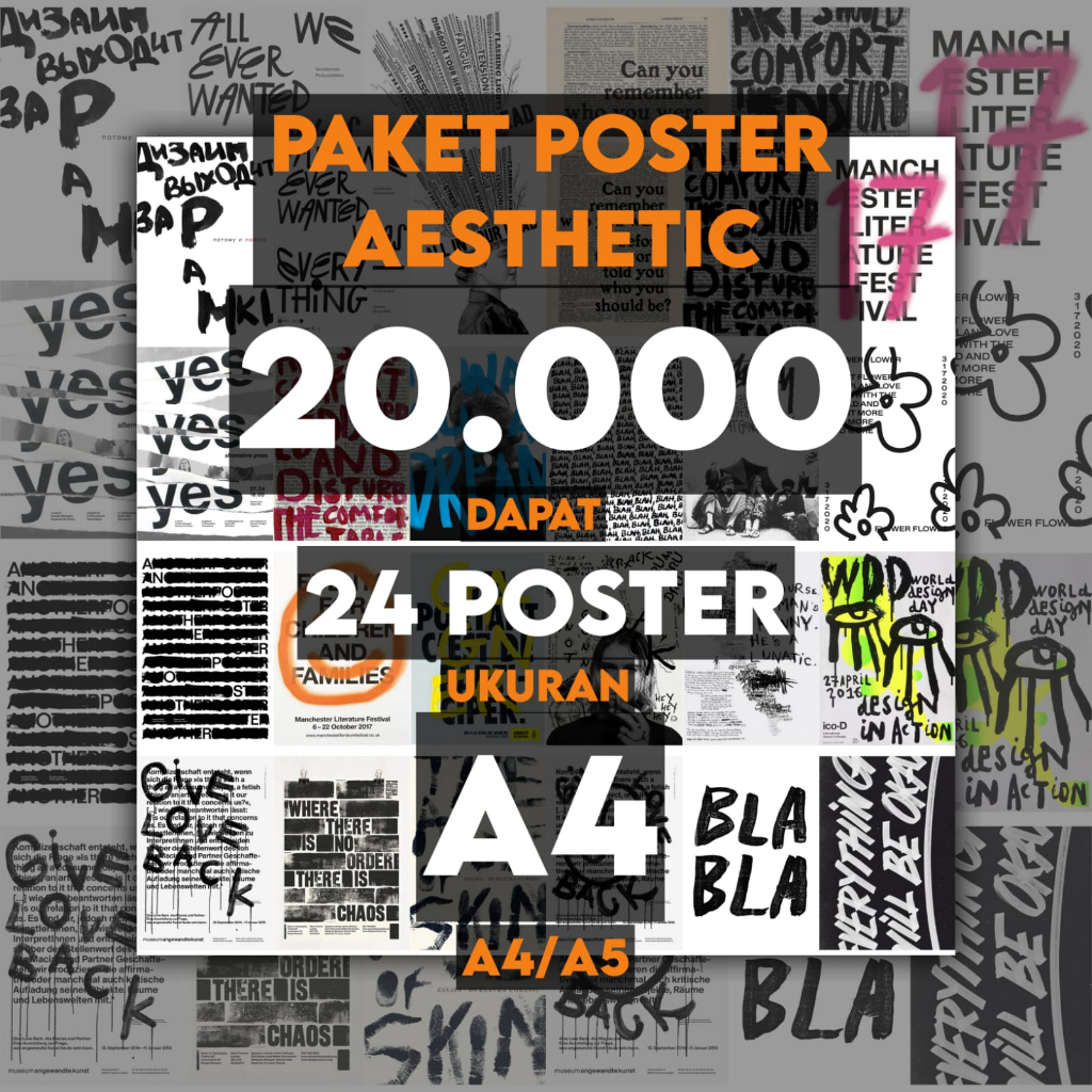 Poster Dingding Aesthetic isi 24 Lembar | Write Series | Poster Kamar Aesthetic | Estetik  | A4 | A5