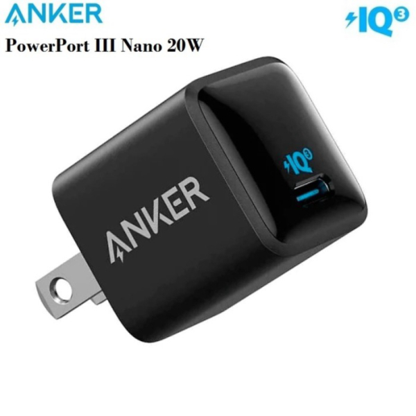 Dijual ANKER B8662 PowerPort III Colorful Nano 20W - Single USB-C PowerIQ 3.0 - Hitam Berkualitas