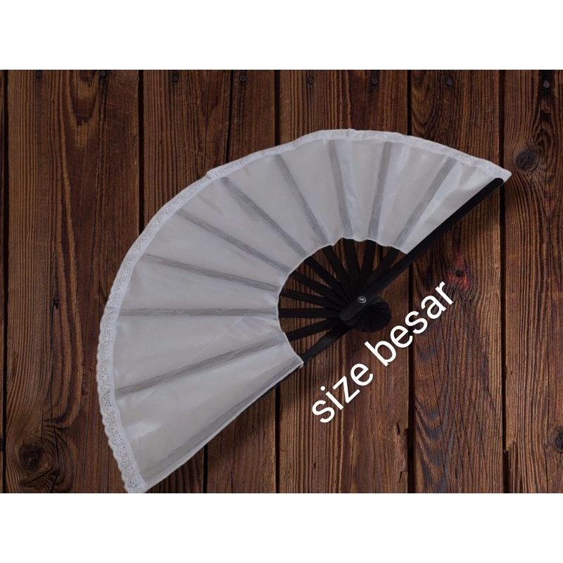 Kipas tari kipas gandrung ori warna merah &amp; putih