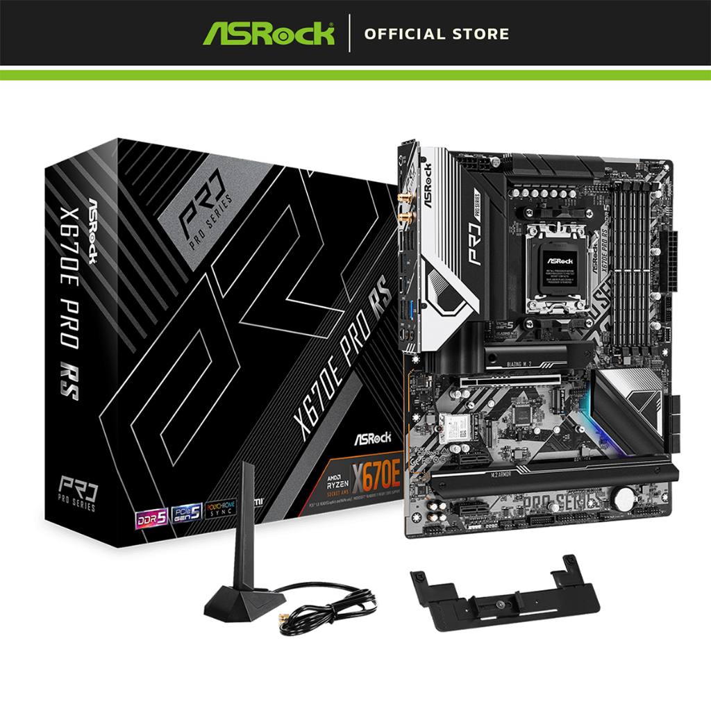 ASRock X670E Pro RS Motherboard AMD AM5 DDR5 ATX X670E
