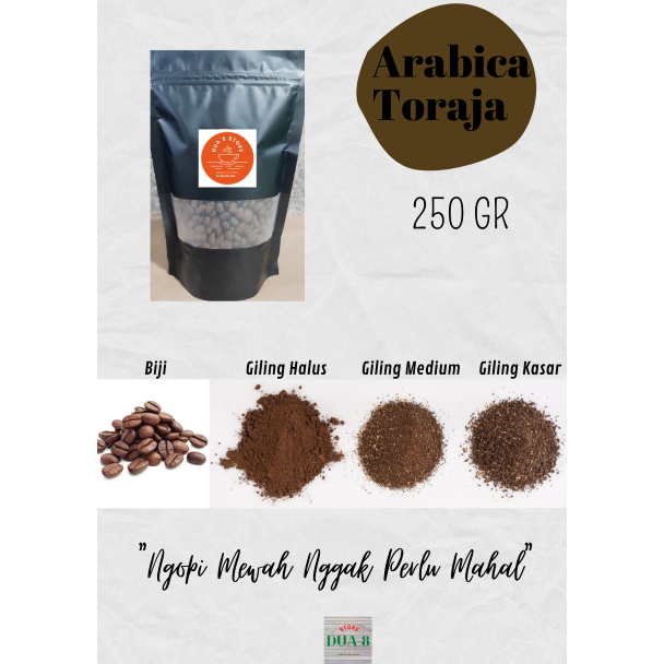 

KOPI ARABICA TORAJA 250 GRAM -ROASTED BEAN