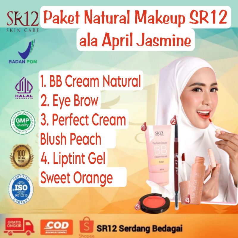 Paket Natural Makeup SR12 ala April Jasmine / 1 Set Makeup SR12 / Rekomendasi April Jasmine  / BPOM 