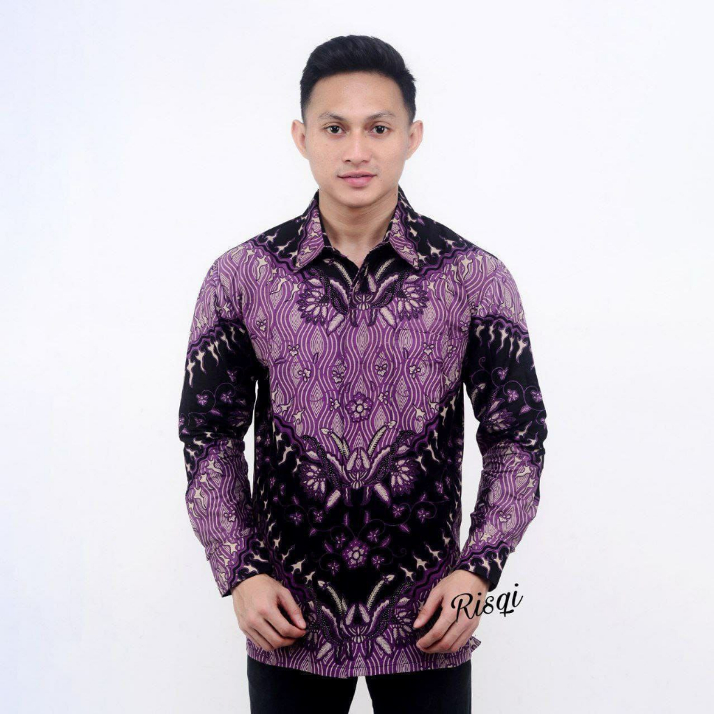 Batik pria lengan panjang AHY reguler M L XL widomh 67