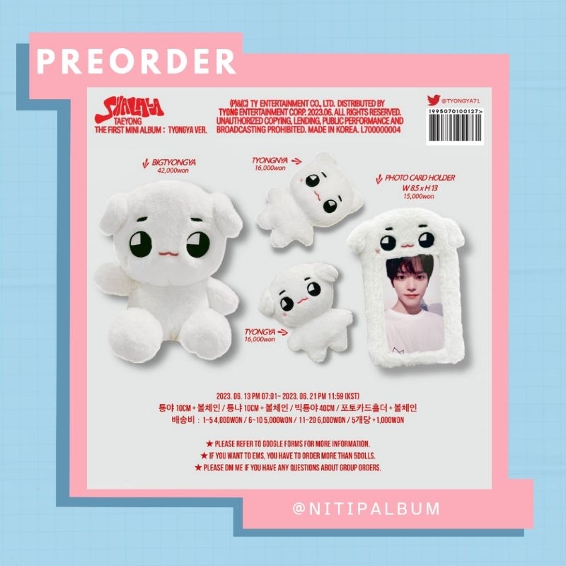 [PO] NCT Taeyong 10cm doll & 40cm doll Tyongya by tyongya71