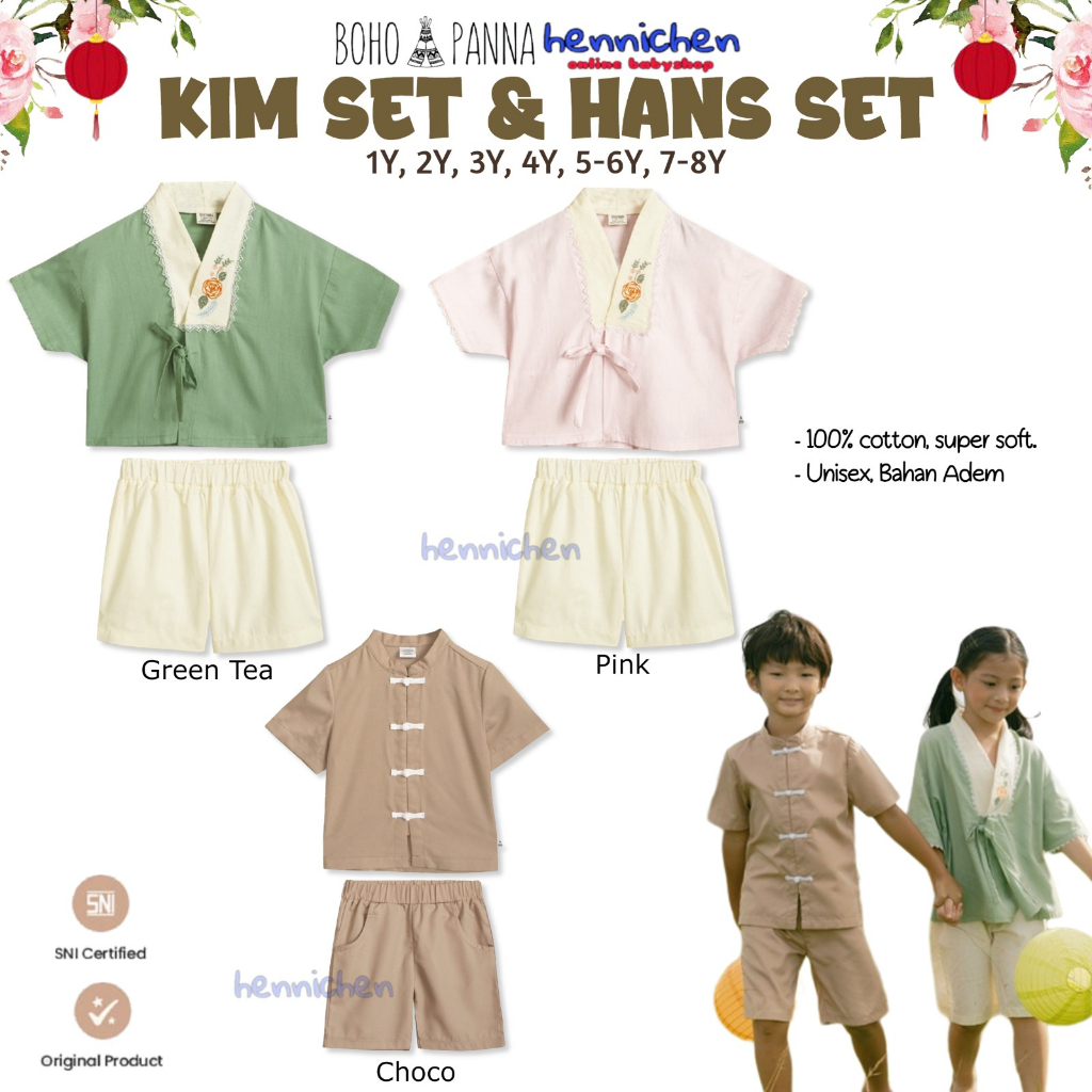 SPESIAL CNY IMLEK BOHOPANNA BOHO BABY HANS SET / KIM SET SETELAN ANAK LAKI LAKI DAN PEREMPUAN 1-8 TAHUN