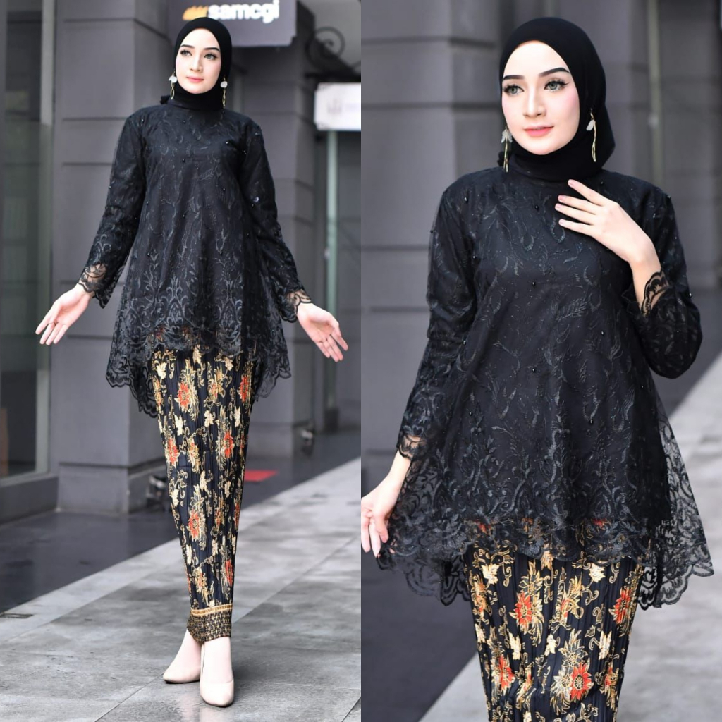 TERLARIS Ghazza Collection - Kebaya Payet Modern / Kebaya Hitam / Kebaya Putih / Kebaya Brokat