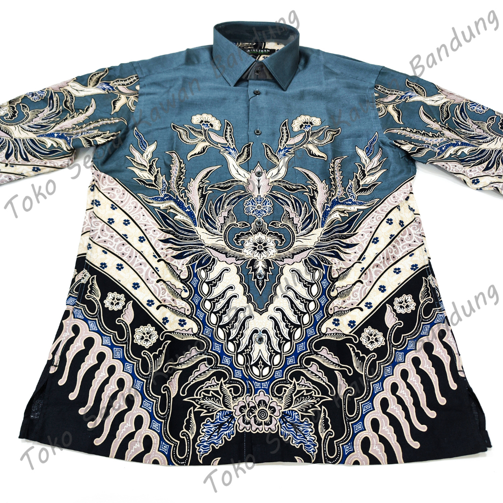 Kemeja ALISAN Batik SLIM Fit Lengan Panjang ( Seri 10700 ) - HIJAU SAGE &amp; HIJAU BOTOL