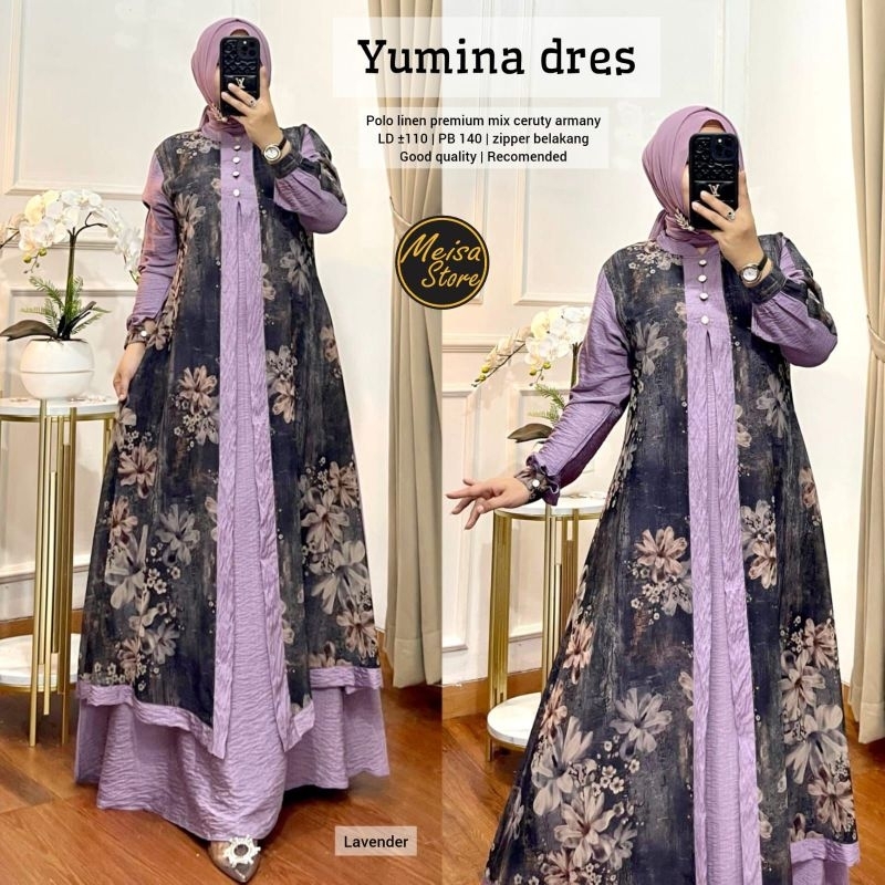 YUMINA DRESS BY MEISA// Polo linen mix ceruty Armani// Bisa COD