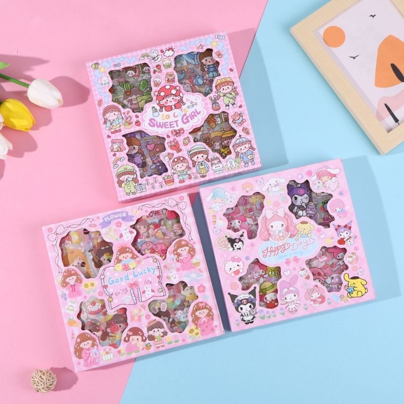 100 Lembar Stiker Momo Sanrio Waterproof Stiker Tumblr Stiker Anti Air Lucu