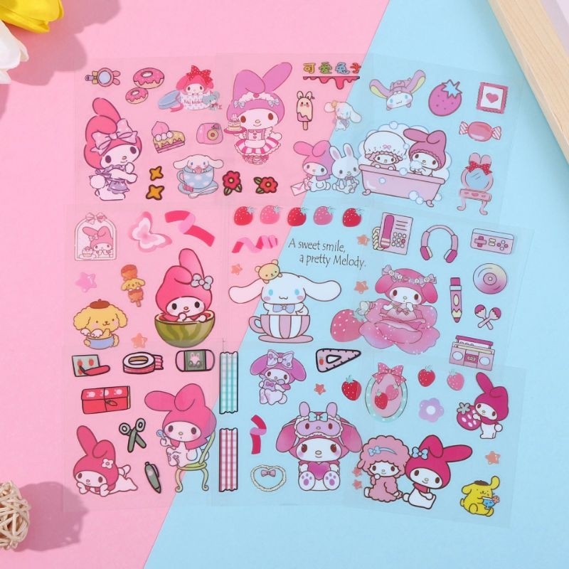 100 Lembar Stiker Momo Sanrio Waterproof Stiker Tumblr Stiker Anti Air Lucu