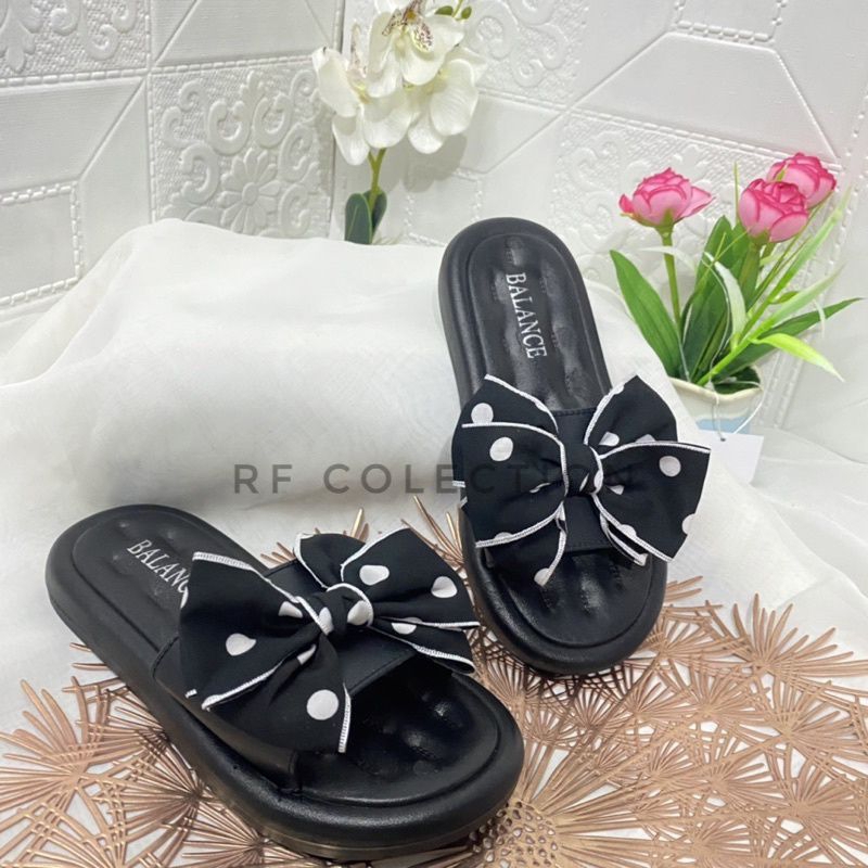 Sandal Selop Wanita Import Sandal Jelly Wanita Sandal Wanita Motif Pita Polkadot BALANCE Kekinian Terbaru Sendal Cewek Slip On