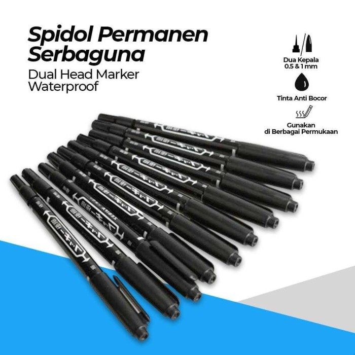 

Spidol Permanent Dual Tip Waterproof Spidol PCB OHP etc