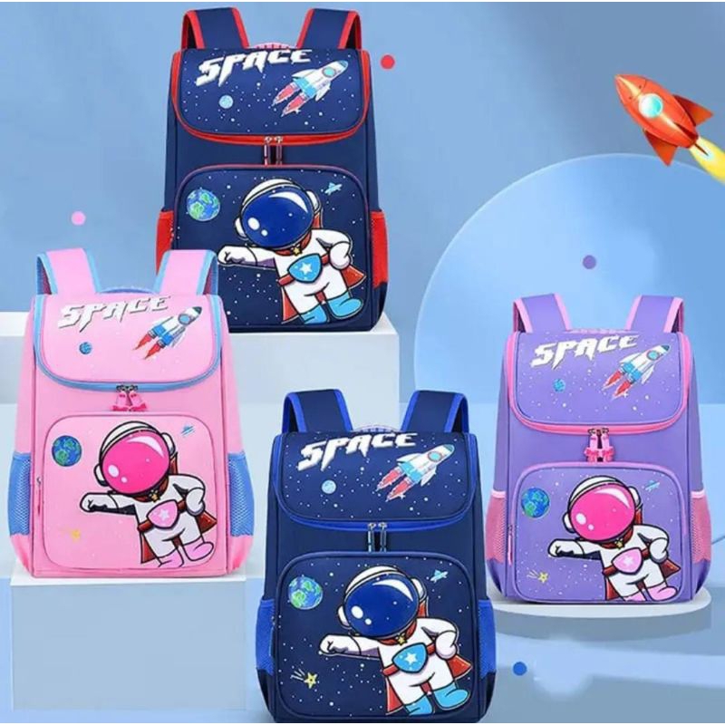 Tas sekolah anak astronot space tas ransel kapasitas besar banyak ruang untuk anak sekolah SD SMP - tas anak