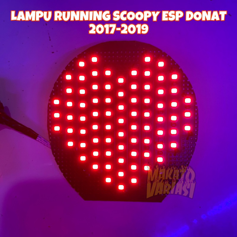 Lampu stoplamp running scoopy donat esp R12 2017 2018 2019 8 mode auto pnp