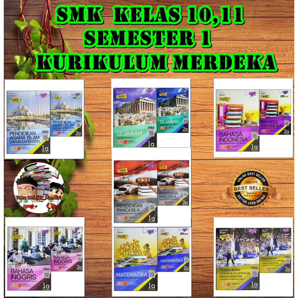 LKS SMK/MAK Kelas 10,11 Semester 1 Kurikulum Merdeka Zamrud Bahasa Indonesia/Bahasa Inggris/Matemati