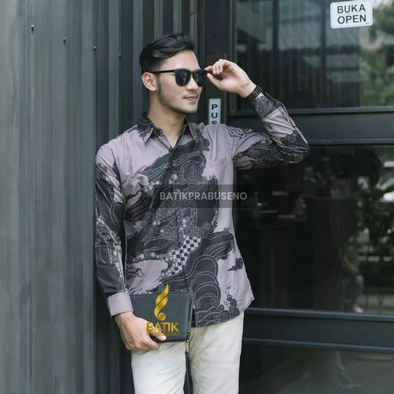 Kemeja batik pria modern lengan panjang terbaru full furing baju batik pria slim fit