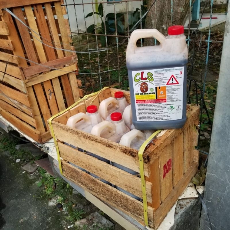 Cuka Kayu Asap cair batok kelapa 40 liter isi 8 jirigen