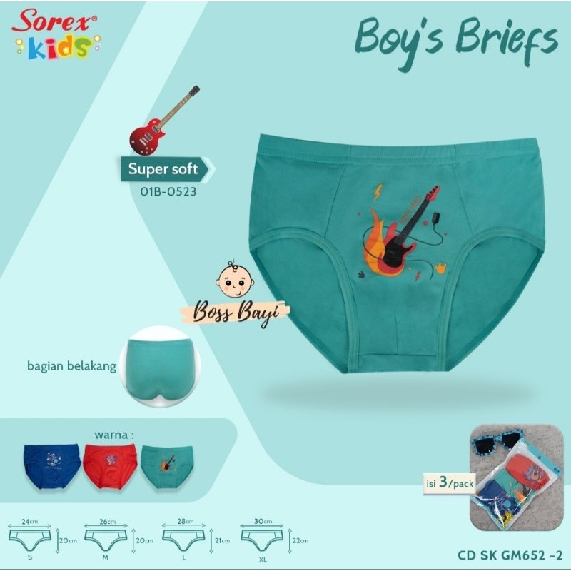 SOREX KIDS - Boy's Briefs / CD Celana Dalam Anak Laki Laki satuan per 1pcs