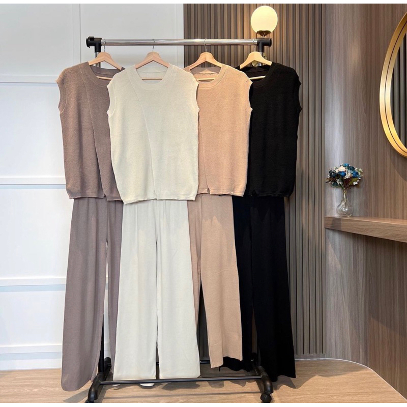 EARLY SET KNIT BASIC TOP KULOT RAJUT IMPORT BANGKOK BKK