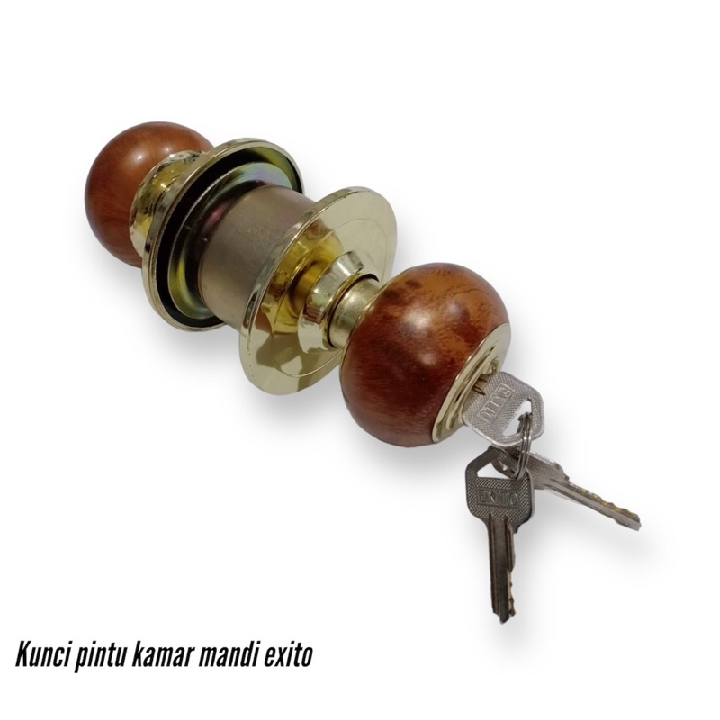 Kunci pintu kamar mandi premium handle bulat kayu Exito